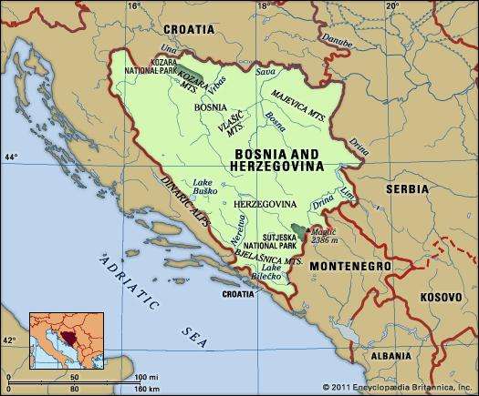 Bosnia Map Ency Britannica 2011